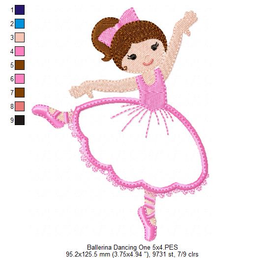 Ballerinas Dancing - Applique - Set of 2 designs