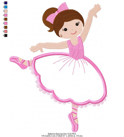 Ballerinas Dancing - Applique - Set of 2 designs