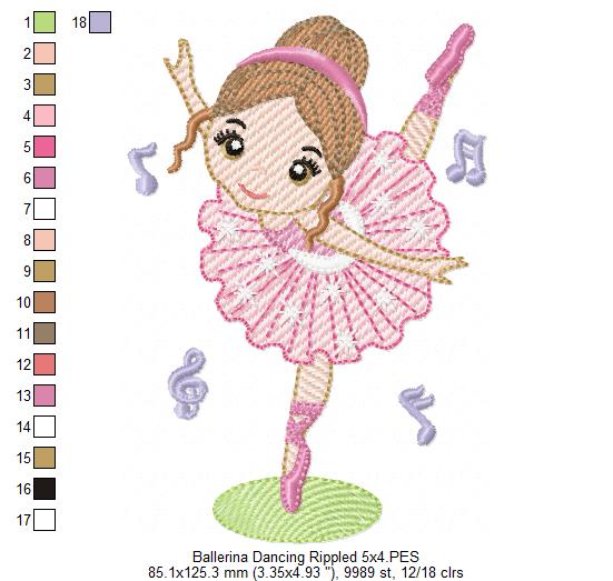 Ballerina Dancing - Fill & Rippled Stitch - Set of 2 designs