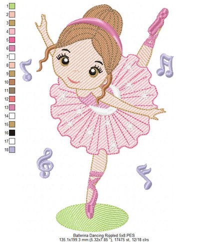 Ballerina Dancing - Rippled Stitch