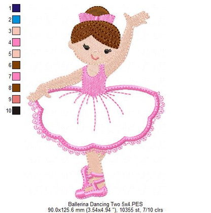 Ballerinas Dancing - Applique - Set of 2 designs