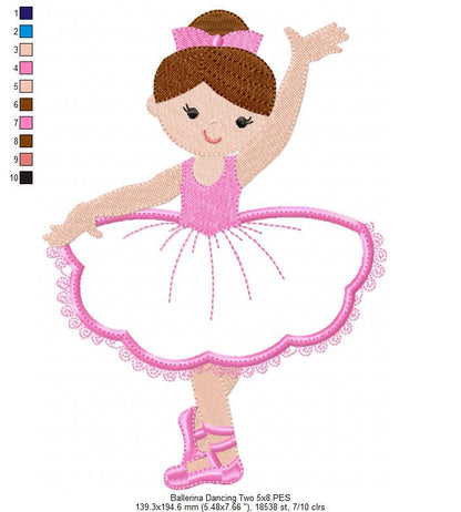 Ballerina Dancing 02 - Applique