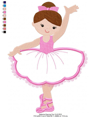 Ballerinas Dancing - Applique - Set of 2 designs