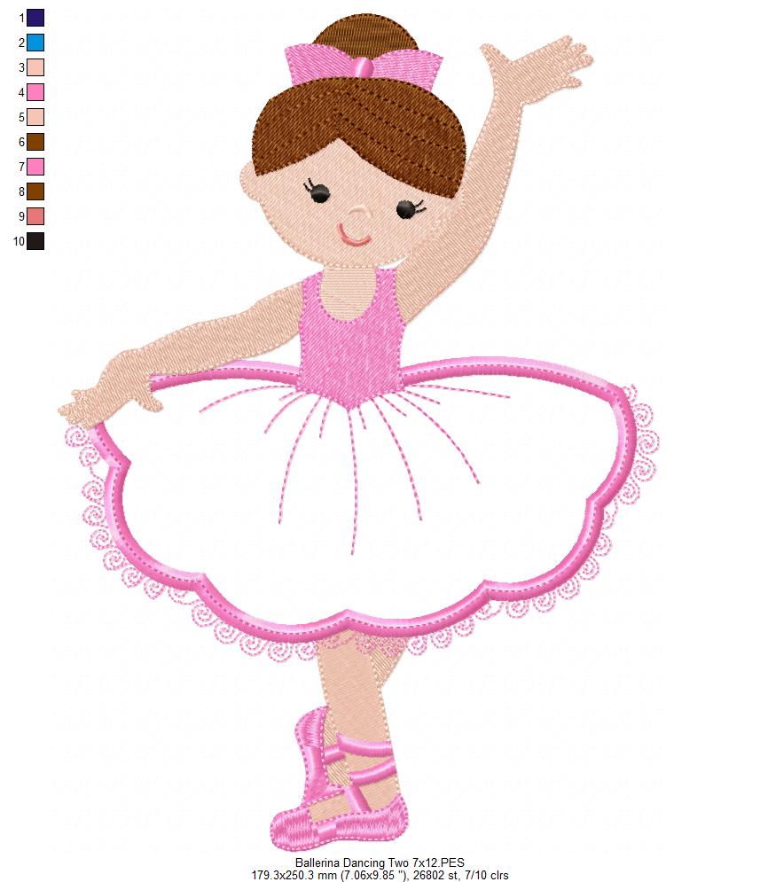 Ballerinas Dancing - Applique - Set of 2 designs