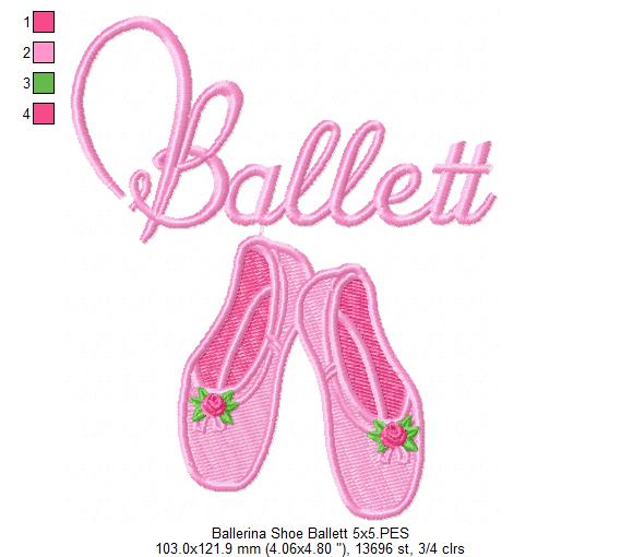 Ballerina Shoes Ballet - Fill Stitch