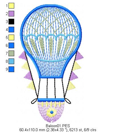 Balloon - Rippled - Machine Embroidery Design