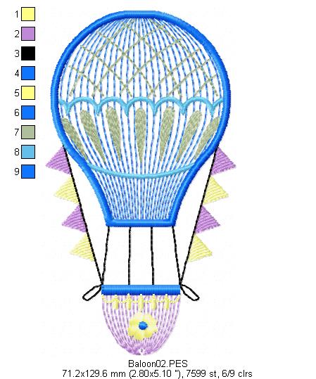 Balloon - Rippled - Machine Embroidery Design