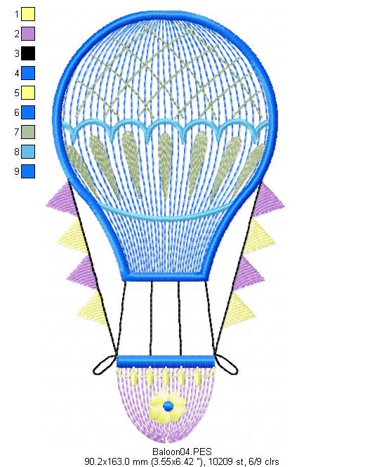 Balloon - Rippled - Machine Embroidery Design