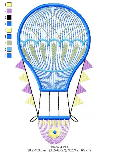 Balloon - Rippled - Machine Embroidery Design