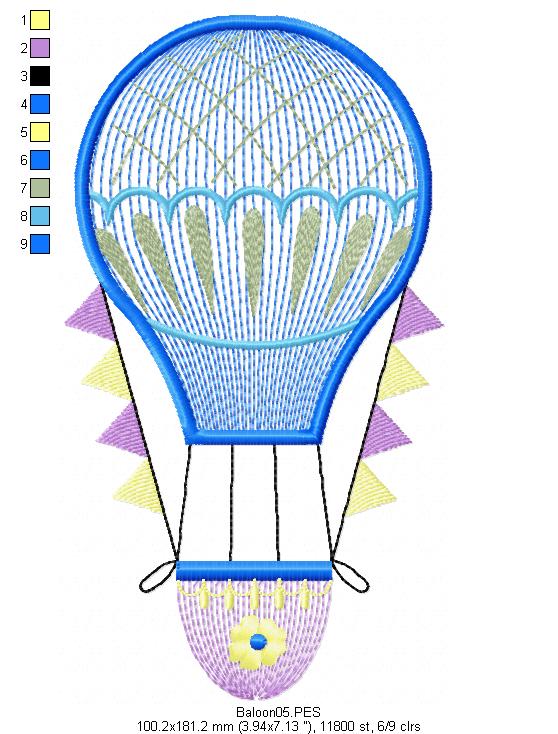 Balloon - Rippled - Machine Embroidery Design