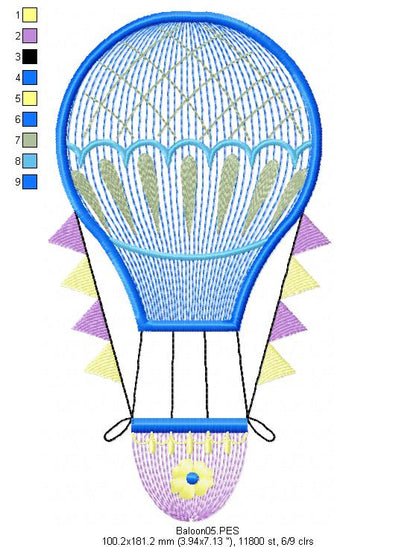 Balloon - Rippled - Machine Embroidery Design