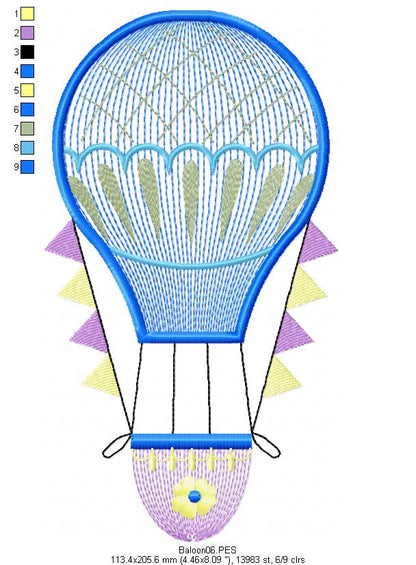 Balloon - Rippled - Machine Embroidery Design