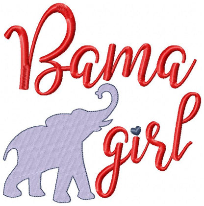 Bama Girl – Fill Stitch – Machine Embroidery Design