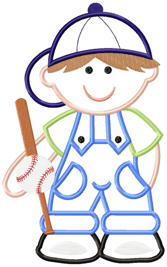 Boy with Baseball Bat - Applique