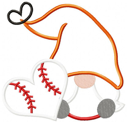 Love Baseball Gnome - Applique