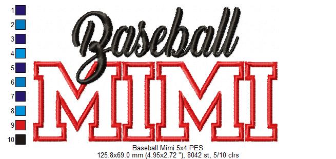 Baseball Mimi - Applique