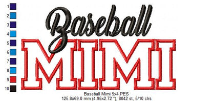 Baseball Mimi - Applique
