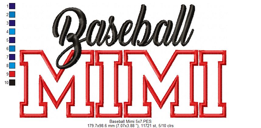 Baseball Mimi - Applique