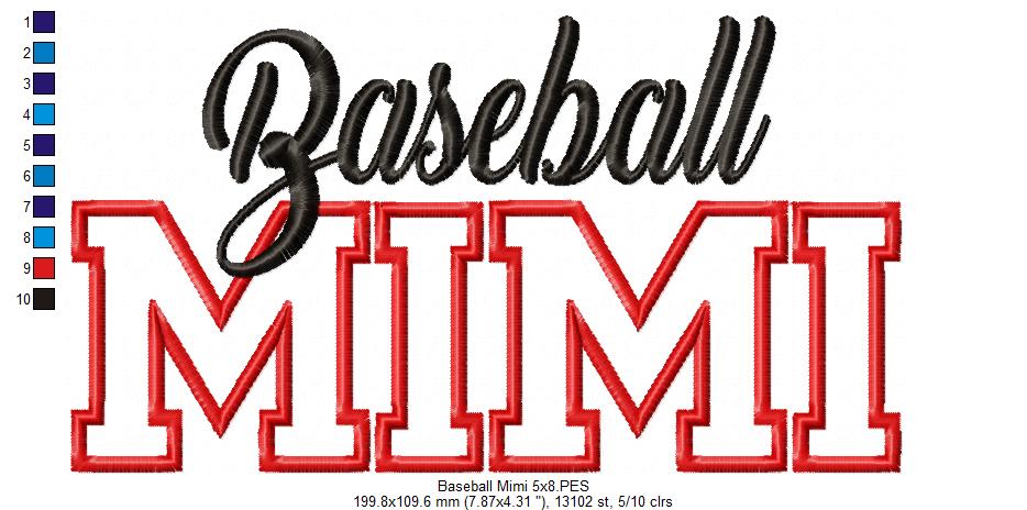 Baseball Mimi - Applique