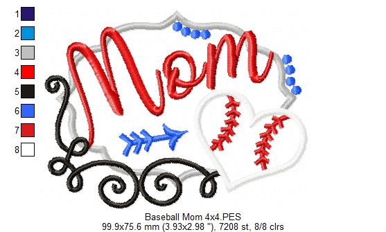 Baseball Mom - Applique