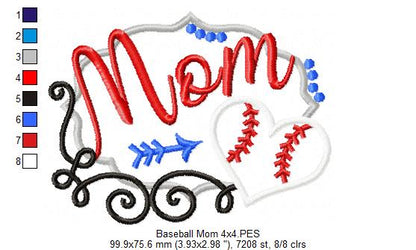 Baseball Mom - Applique