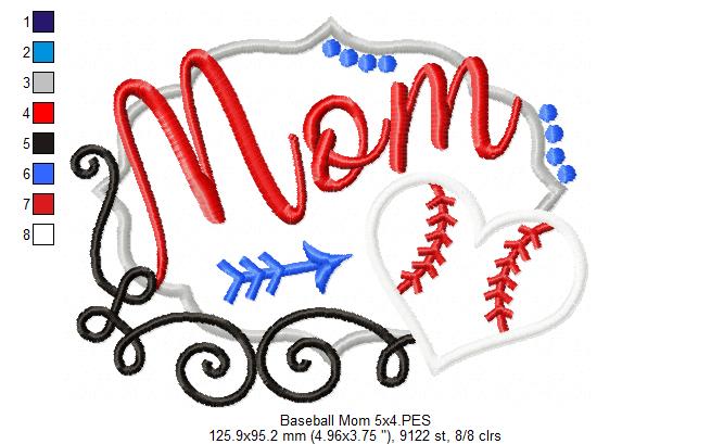 Baseball Mom - Applique