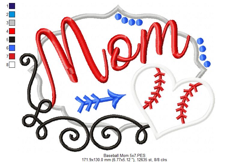 Baseball Mom - Applique