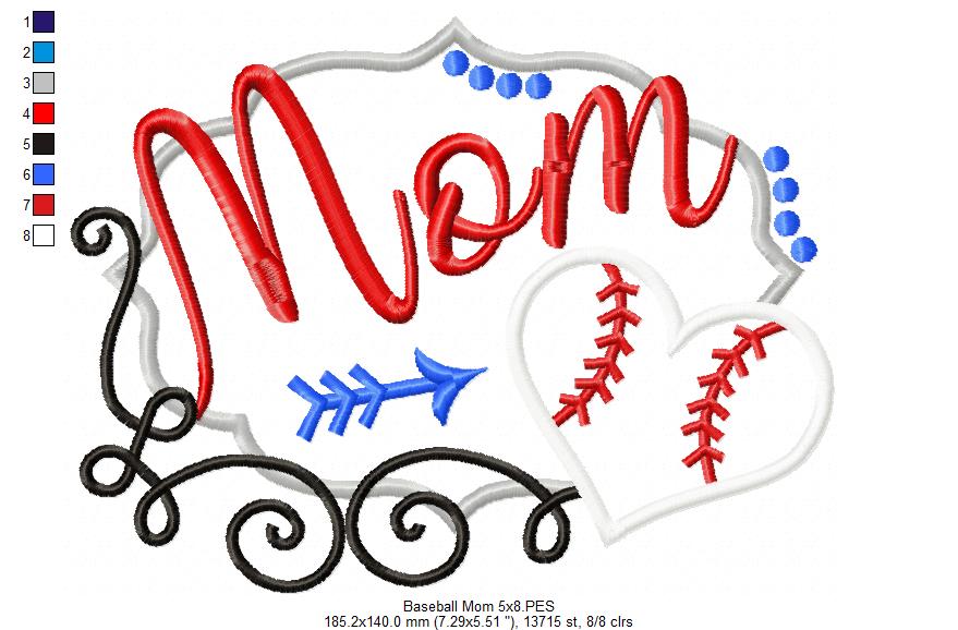 Baseball Mom - Applique