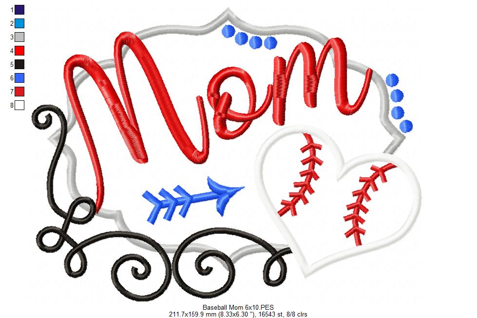 Baseball Mom - Applique