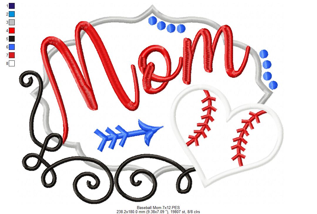 Baseball Mom - Applique