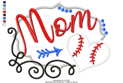 Baseball Mom - Applique