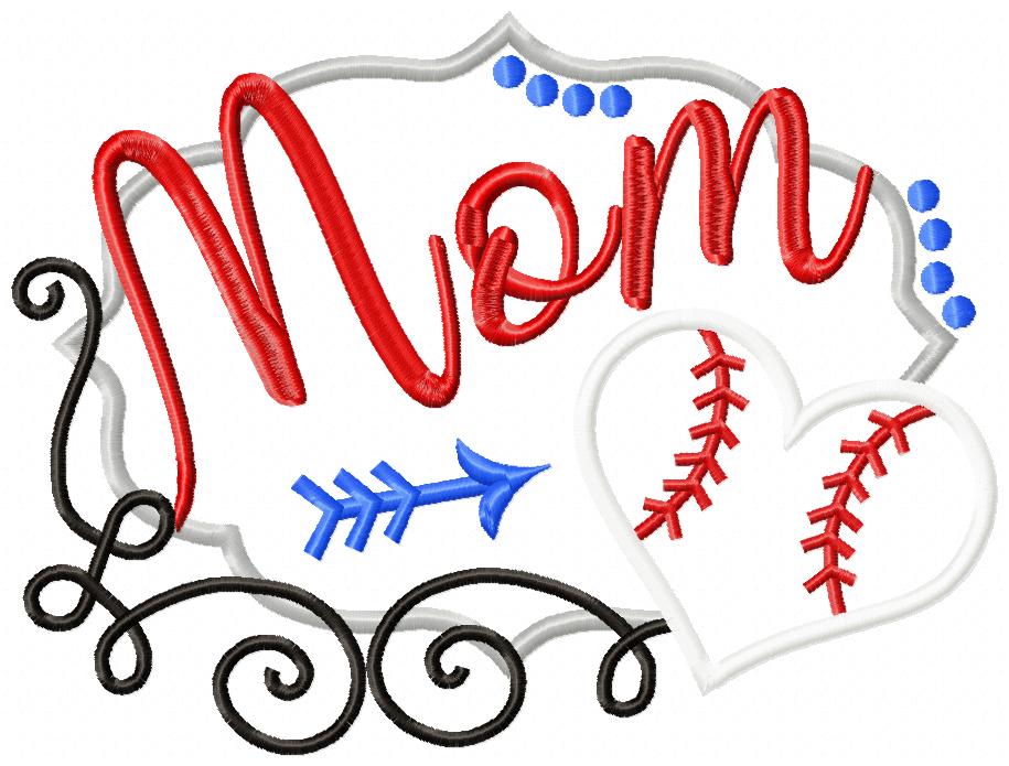 Baseball Mom - Applique