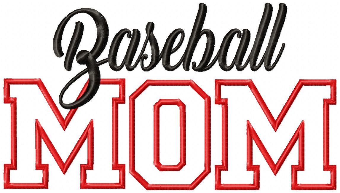 Baseball Mom Appliqué Design - Appliqué - Machine Embroidery Design