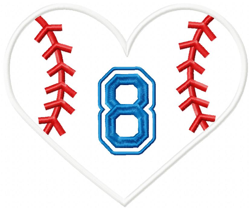 Baseball Softball Birthday Set Numbers 1-11 - Applique