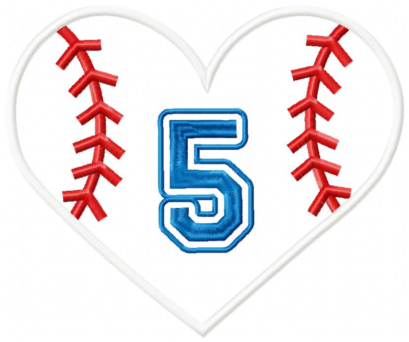 Baseball Softball Birthday Set Numbers 1-11 - Applique