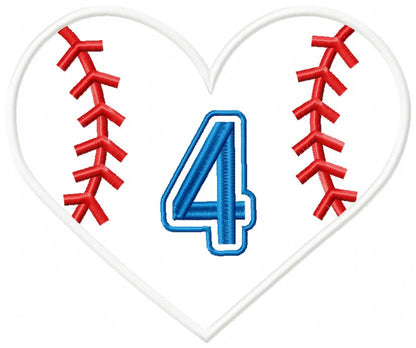 Baseball Softball Birthday Set Numbers 1-11 - Applique
