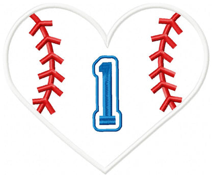 Baseball Softball Birthday Set Numbers 1-11 - Applique
