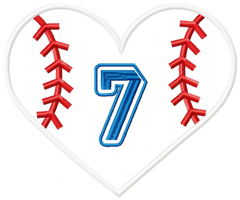 Baseball Softball Birthday Set Numbers 1-11 - Applique