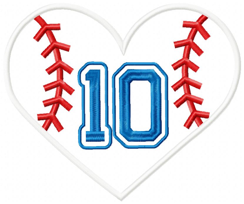 Baseball Softball Birthday Set Numbers 1-11 - Applique