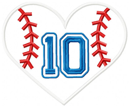 Baseball Softball Birthday Set Numbers 1-11 - Applique