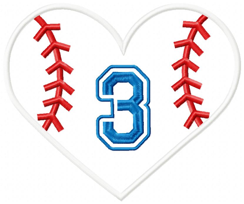 Baseball Softball Birthday Set Numbers 1-11 - Applique