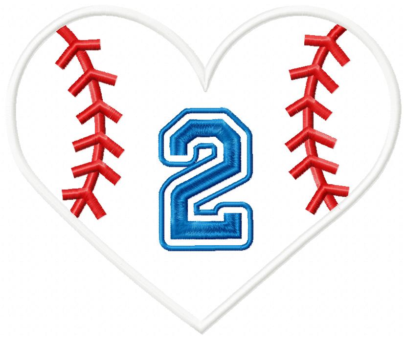 Baseball Softball Birthday Set Numbers 1-11 - Applique