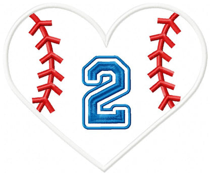 Baseball Softball Birthday Set Numbers 1-11 - Applique