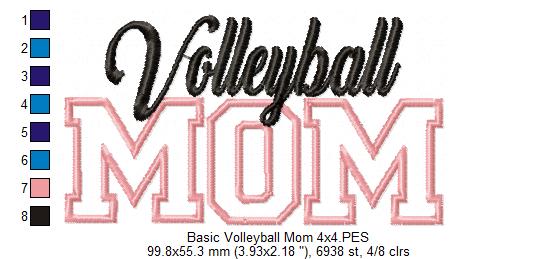 Basic Volleyball Mom - Applique