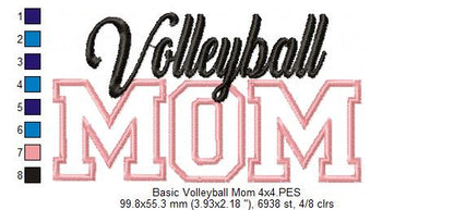 Basic Volleyball Mom - Applique