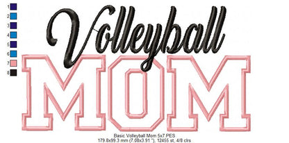 Basic Volleyball Mom - Applique