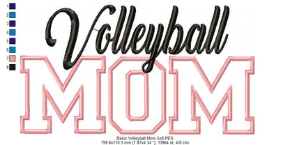 Basic Volleyball Mom - Applique