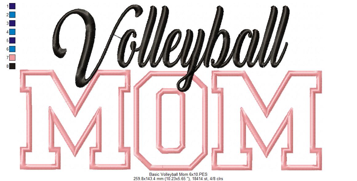 Basic Volleyball Mom - Applique