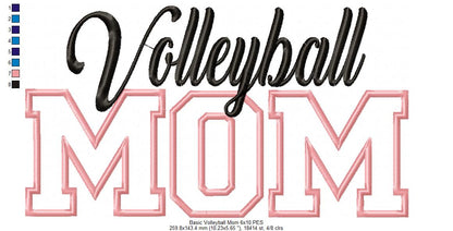 Basic Volleyball Mom - Applique