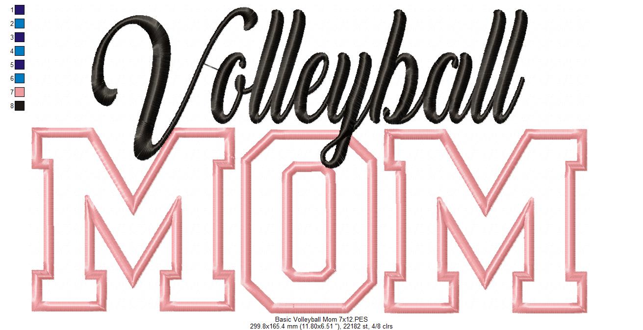 Basic Volleyball Mom - Applique